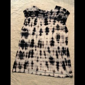 XCVl-L short sleeve gray blue black tie dye print